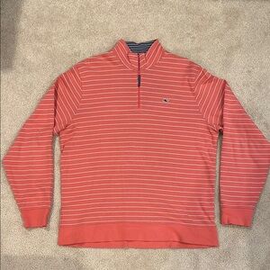 Vineyard Vines Men's Coral Striped Sweater
